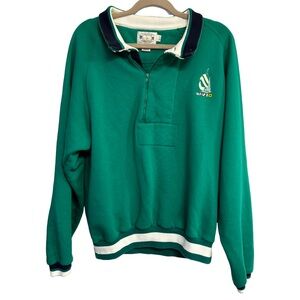 Vintage Nautica Quarter Zip Retro Sweatshirt 1990s, Size Large